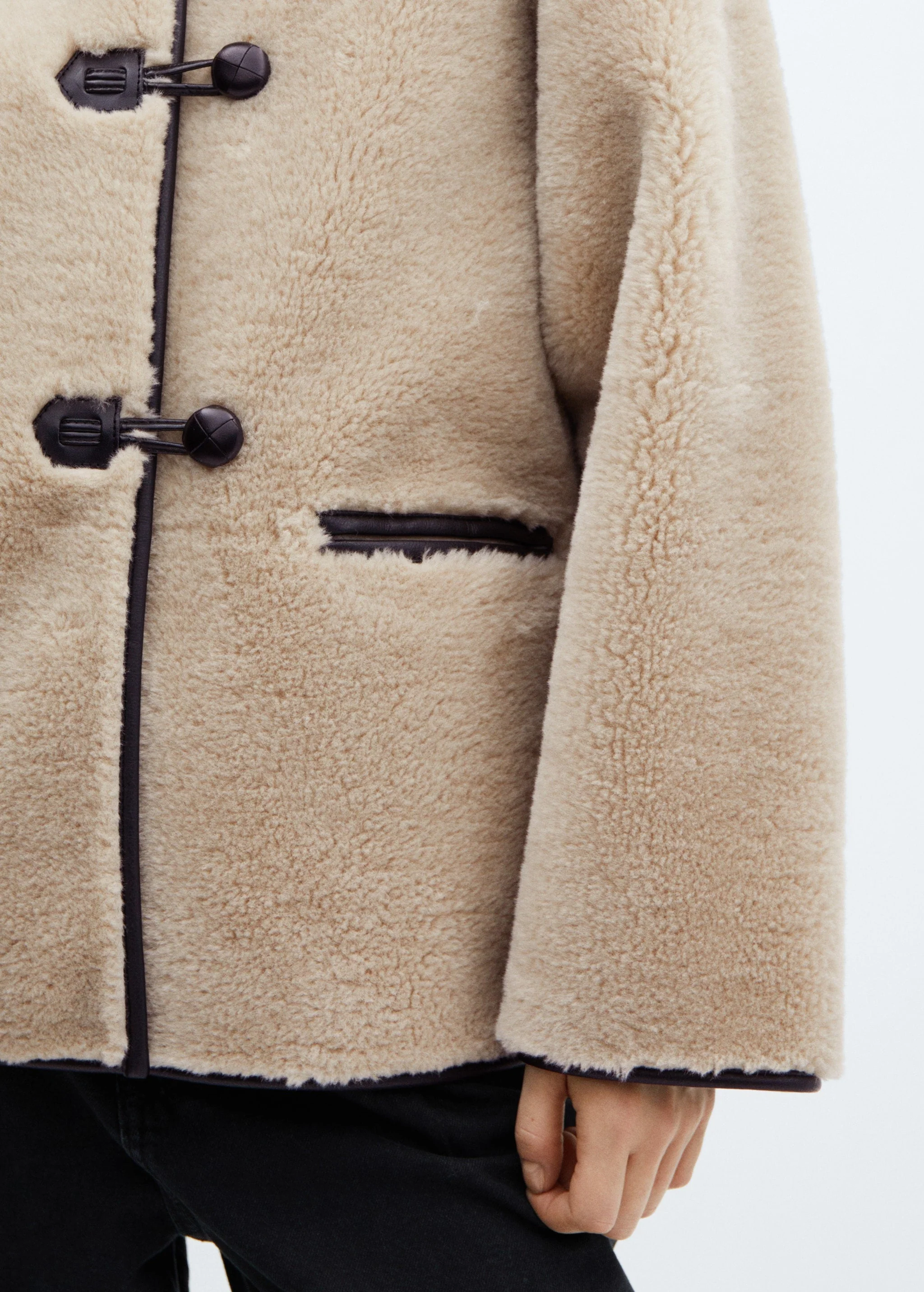 Faux fur coat with applications - Image 7