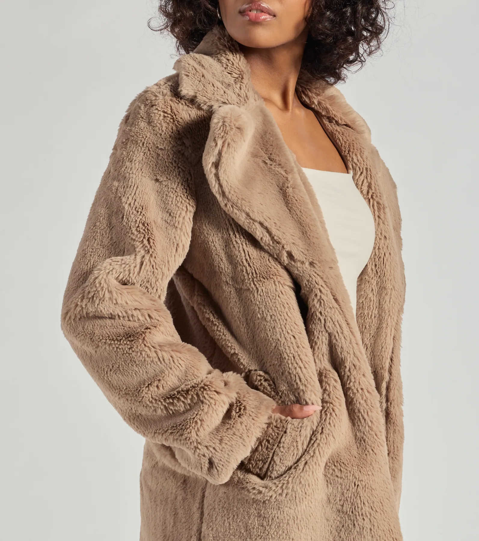 Luxe Layer Faux Fur Trench Coat - Image 4